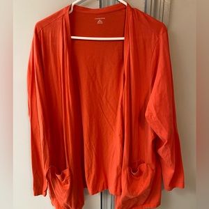 Lands’ End orange cardigan with pockets - 2XL